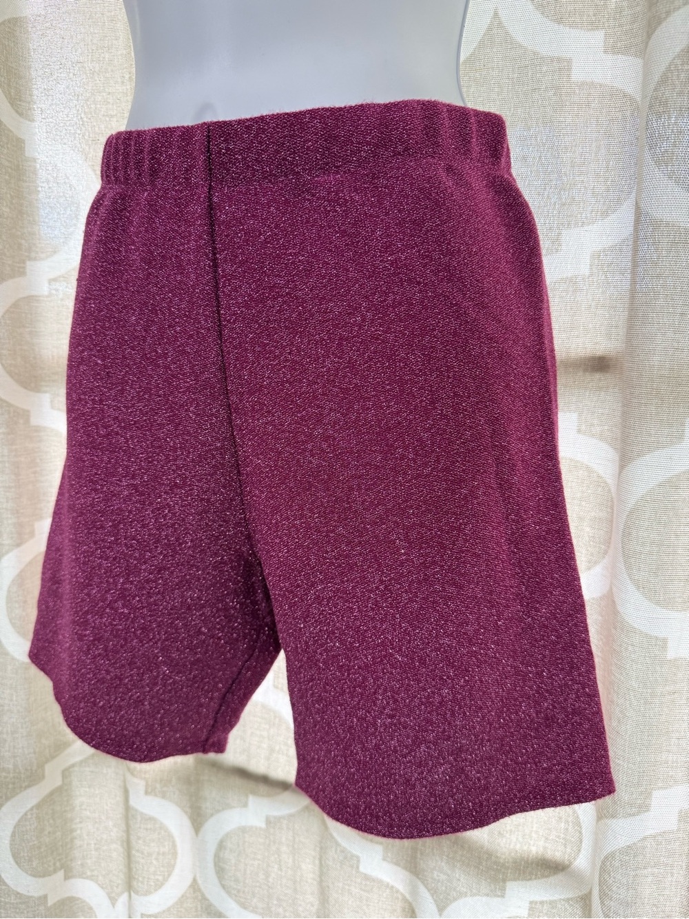 VICTORIAS SECRET Metallic Lurex Raspberry Stretch Bike Shorts